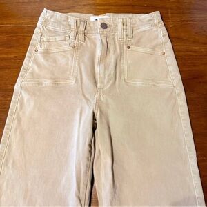 NWOT Anthropologie PAIGE cropped wide leg khaki jeans
